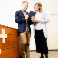 man and woman ipad
