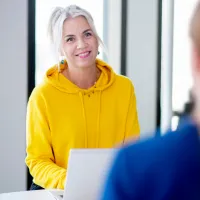 two ladies talking